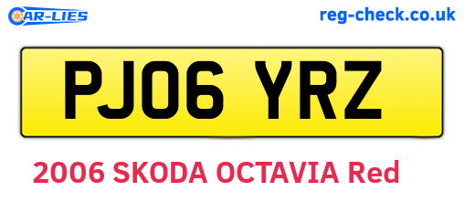 PJ06YRZ are the vehicle registration plates.