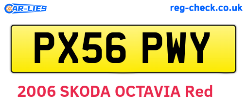 PX56PWY are the vehicle registration plates.