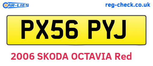 PX56PYJ are the vehicle registration plates.