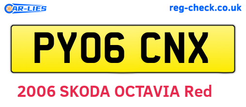 PY06CNX are the vehicle registration plates.