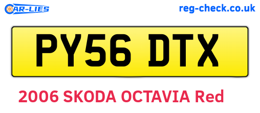 PY56DTX are the vehicle registration plates.
