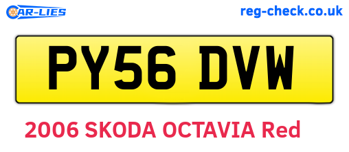 PY56DVW are the vehicle registration plates.