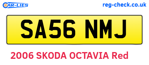 SA56NMJ are the vehicle registration plates.
