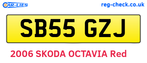 SB55GZJ are the vehicle registration plates.