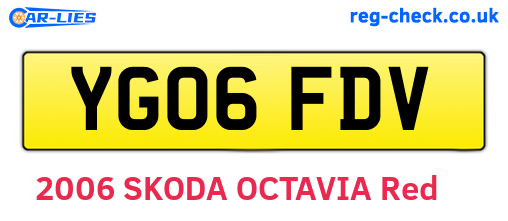 YG06FDV are the vehicle registration plates.