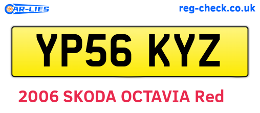 YP56KYZ are the vehicle registration plates.