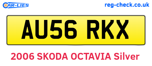AU56RKX are the vehicle registration plates.