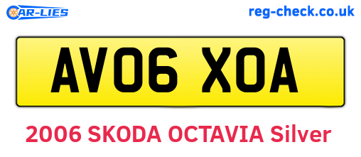 AV06XOA are the vehicle registration plates.