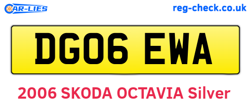 DG06EWA are the vehicle registration plates.