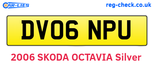 DV06NPU are the vehicle registration plates.