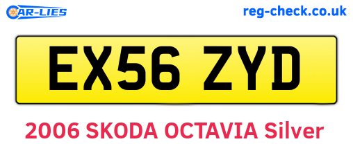 EX56ZYD are the vehicle registration plates.