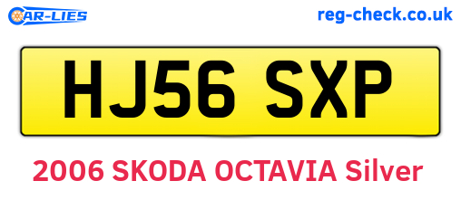 HJ56SXP are the vehicle registration plates.