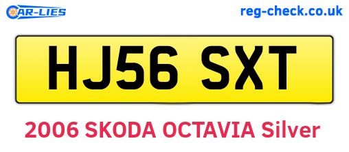 HJ56SXT are the vehicle registration plates.