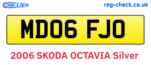 MD06FJO are the vehicle registration plates.