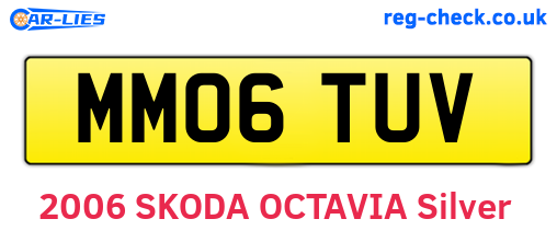 MM06TUV are the vehicle registration plates.