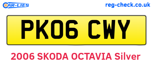 PK06CWY are the vehicle registration plates.