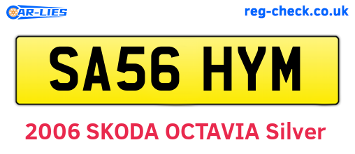 SA56HYM are the vehicle registration plates.