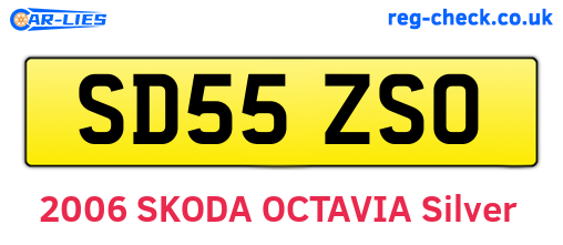SD55ZSO are the vehicle registration plates.