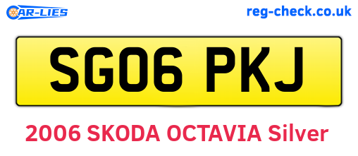 SG06PKJ are the vehicle registration plates.