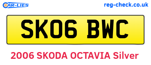 SK06BWC are the vehicle registration plates.
