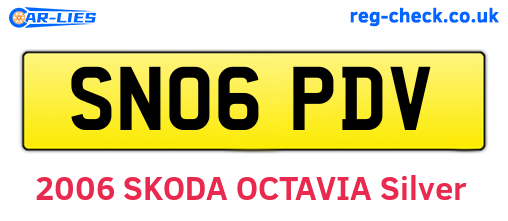 SN06PDV are the vehicle registration plates.