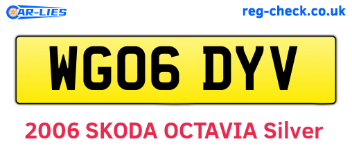 WG06DYV are the vehicle registration plates.