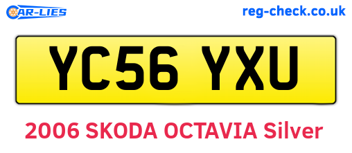 YC56YXU are the vehicle registration plates.