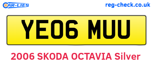 YE06MUU are the vehicle registration plates.