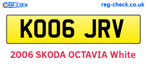 KO06JRV are the vehicle registration plates.