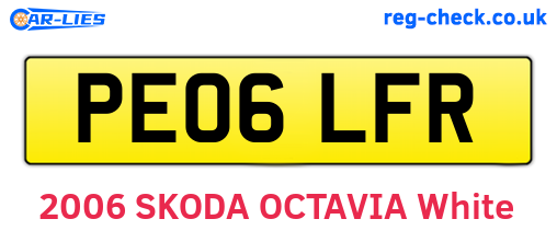 PE06LFR are the vehicle registration plates.