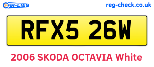 RFX526W are the vehicle registration plates.