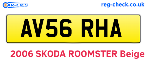 AV56RHA are the vehicle registration plates.