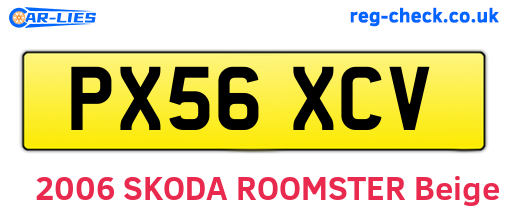 PX56XCV are the vehicle registration plates.