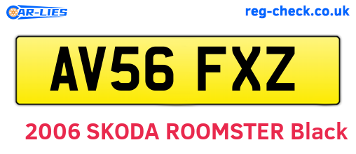 AV56FXZ are the vehicle registration plates.