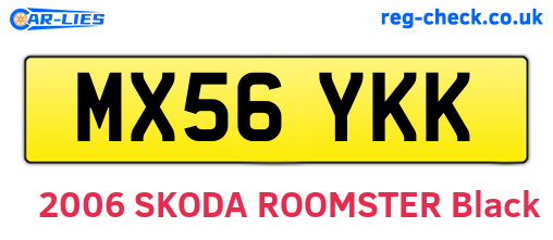 MX56YKK are the vehicle registration plates.