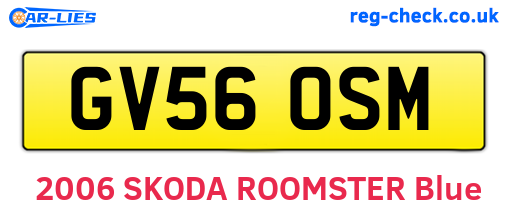GV56OSM are the vehicle registration plates.