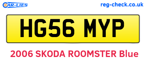 HG56MYP are the vehicle registration plates.