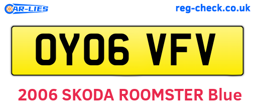 OY06VFV are the vehicle registration plates.