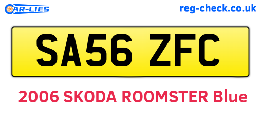 SA56ZFC are the vehicle registration plates.