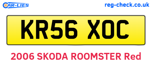 KR56XOC are the vehicle registration plates.