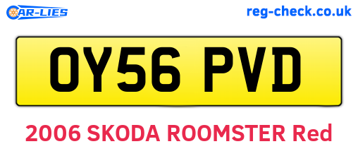 OY56PVD are the vehicle registration plates.