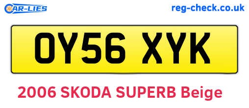 OY56XYK are the vehicle registration plates.
