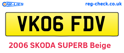 VK06FDV are the vehicle registration plates.