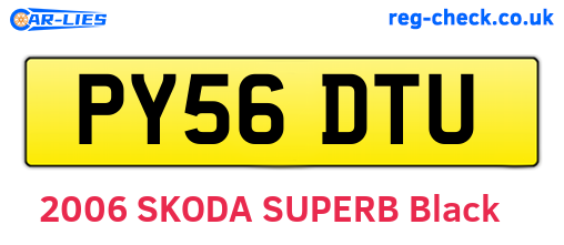 PY56DTU are the vehicle registration plates.