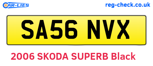 SA56NVX are the vehicle registration plates.