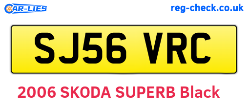 SJ56VRC are the vehicle registration plates.
