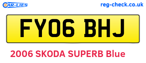 FY06BHJ are the vehicle registration plates.