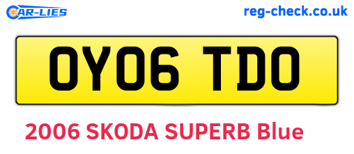 OY06TDO are the vehicle registration plates.