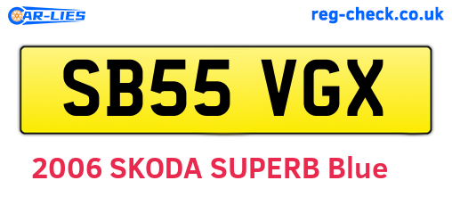 SB55VGX are the vehicle registration plates.