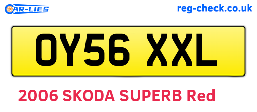 OY56XXL are the vehicle registration plates.